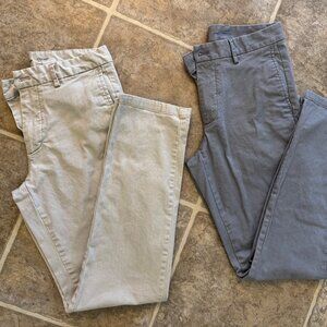 2 Pair - Old Navy Gray and Khaki Pants 28x32